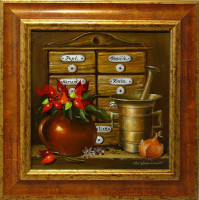 Vlasta Kahovcová - U babky bylikářky - originál 